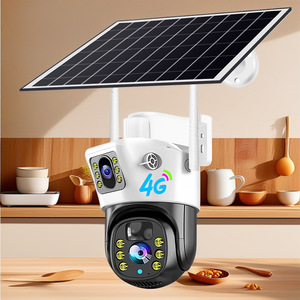 Caméra CCTV solaire V380 4G à double objectif, vision nocturne couleur à 360 degrés, étanche pour extérieur - Product Image 1