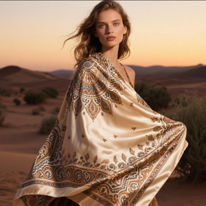 ผ้าพันคอไหมขนาดใหญ่ 90 * 90 ซม. แบบสั่งทำได้ MOQ ต่ำ วัสดุผ้าซาติน สำหรับผู้หญิง - Product Image 3