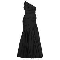 4 Couleurs Robe décontractée à une épaule pour femmes Robe longue solide Robe de soirée grande taille S-2XL maille froncée