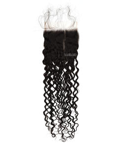 5*5 HD rizado profundo para cierre de encaje suizo cabello virgen Remy Color negro natural sin procesar estilo rizado extensiones de cabello humano crudo - Product Image 1