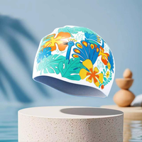 OEM Vente en gros Personnalisez votre logo Motif Élastique Imperméable Unisexe Adulte Bonnet de bain en silicone personnalisé Sports nautiques Bonnet de bain