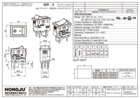 Interrupteur à bascule série MR-6-211-C5N-BB 10A 125VAC/ 6A 250VAC 4Pin fonction marche-arrêt DPST boîtier noir