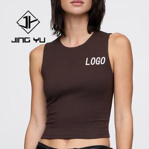 เสื้อยืดสไตล์ใหม่ ปี 2025 เสื้อยืดผู้หญิงแบบรัดรูปสำหรับฤดูร้อน เสื้อยืดครอปแขนกุด แบรนด์ของคุณเอง - Product Image 1