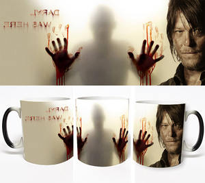 Fabricación personalizada Zombie Dead Rick Was Here Blood Hand Hot Color Changing Magic Coffee Cup Porcelana The Walking Dead Mug - Product Image 5