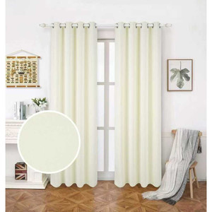 Tende decorazione casa in poliestere 140x228cm con 8 occhielli Color Beige avorio - Product Image 1