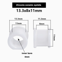 Guide-fil en céramique pour machine à tordre 650, œillet ID 8mm, siège en alliage poli miroir, distance entre les trous 17mm