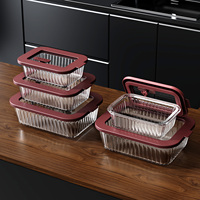 Boîte alimentaire en verre rayée en gros, type bento, avec couvercle anti-fuite, compatible micro-ondes et lave-vaisselle, sans BPA, avec cuillère et fourchette, idéale pour le travail