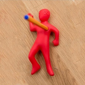 Porte-stylo fantaisie en forme de poupée Vaudou, support de stylo de bureau amusant en forme de personne rouge, cadeau de bureau créatif pour soulager le stress - Product Image 2