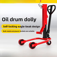 Nouveau chariot de manutention hydraulique manuel pour fûts d'huile, pour entrepôt et transport, à double usage (fer et plastique), rapide et pratique
