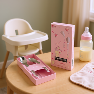 PURESIGNS Baby Cutlery Topis Cucharas de acero inoxidable de 2 piezas para bebés - Product Image 3