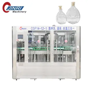 Automatic 750ml Glass Bottle Automatic Vodka Alcohol Wine Carbonated Drink Filling Bottling Machine With Aluminum Screw Cover