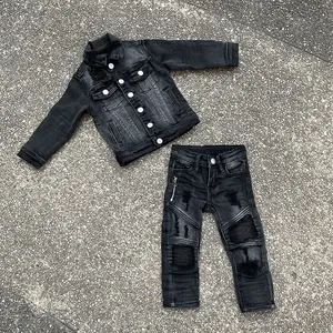 Bambini ragazzi jeans biker sottile del bambino del ragazzo del bambino pantaloni di scarsità del denim 100% pantaloni di cotone