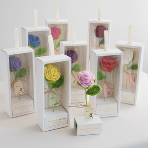 Scatola Rettangolare Piccola con Bouquet <span class=keywords><strong>di</strong></span> <span class=keywords><strong>Rose</strong></span> Artificiali all'Uncinetto, Regalo Creativo per le Feste, <span class=keywords><strong>Auguri</strong></span> Speciali per la Festa degli Insegnanti - Product Image 2