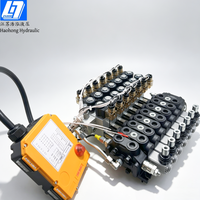 Haohong DCV60 60 litres/min 7 bobines Télécommande Manuelle & Électro-hydraulique Vanne de commande directionnelle sectionnelle hydraulique