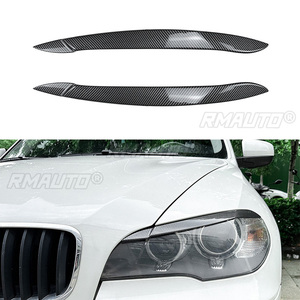 Pegatinas para Cejas de Faros Delanteros de Coche en Negro Brillante/Estilo Carbono para BMW X5 E70 2008-2013 - Product Image 1