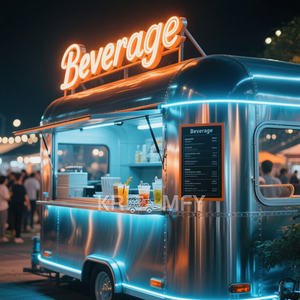 2025 OEM Ice Cream Kiosk Snack Taco BBQ Hot Dog Gelato Cart Concession Stainless Steel Trailer <b>Mobile</b> Food Truck - Product Image 1