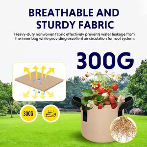 Pots de culture en tissu non tissé en feutre pour jardin, les moins chers, de 1, 3, 5, 7, 10, 15, 20, 25, 30, 50 et 100 gallons - Product Image 2