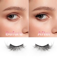 Demi-cils en vison effet naturel pour un look œil de chat, faits maison, pour application DIY, cils complets en bande, demi-cils