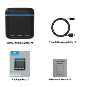 Boîte de charge triple Hongdak et kit de 3 emplacements pour cartes TF et stockage de batteries pour <span class=keywords><strong>GoPro</strong></span> Hero 5/6/<span class=keywords><strong>7</strong></span>/8 - Product Image 3