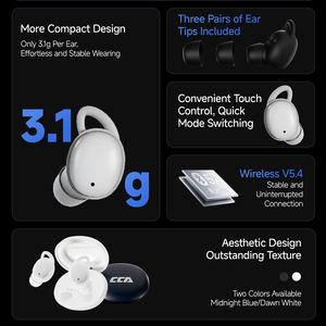 Nouveaux écouteurs TWS CCA Sleep V5.4 intra-auriculaires, écouteurs sans fil avec réduction de bruit, écouteurs BT pour jeux et surveillance du sommeil - Product Image 5