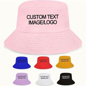 Customizable Summer Fisherman Bucket Hat for Men Women Personalized Bows <b>Leaf</b> Cartoon for Beach Music Festivals Outdoor - Product Image 1