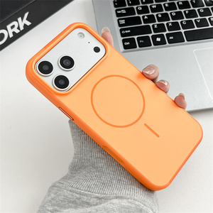 Fundas de Lujo para <span class=keywords><strong>iPhone</strong></span> 15 16 17 12 <span class=keywords><strong>13</strong></span> <span class=keywords><strong>Pro</strong></span> <span class=keywords><strong>Max</strong></span> 14 15 Plus con Botón Integrado para Cámara, Tacto de Piel, Carga Magnética Inalámbrica - Product Image 1