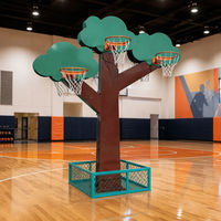 Panier de basket sur support pour arbre, jeu de tir multijoueur pour l'école, la cour de récréation, l'extérieur, entraînement sûr et amusant pour les enfants