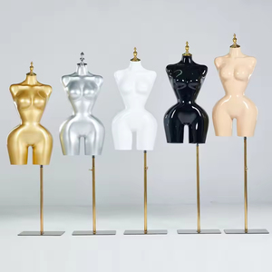 Mannequins d'Affichage Dorés Grande Taille Femme Afro-Américaine, Modèle en Plastique <span class=keywords><strong>avec</strong></span> Forte Poitrine et Hanches Généreuses pour Magasin de Vêtements - Product Image 5