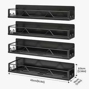 2026 New Trend Kitchen <strong>Spice</strong> <strong>Rack</strong> 16.9 Inch Wide <strong>Large</strong> Capacity 4 Pack Metal Fridge Shelf Magnetic <strong>Spice</strong> <strong>Rack</strong> for Refrigerator - Product Image 6