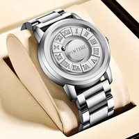Kreatives Design Magnetic Ball Scrolling Beads Uhren 3D PVD Herren Quarzuhr Wasserdichte Uhr Herren Armbanduhren