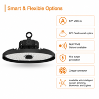 Lámpara LED UFO Industrial de Alta Potencia, 200 Lm/W, 6500K, 7 Años de Garantía, Liteon 5050 LED, Lente de PC, IP65, IK08, 100W, 120W, 150W