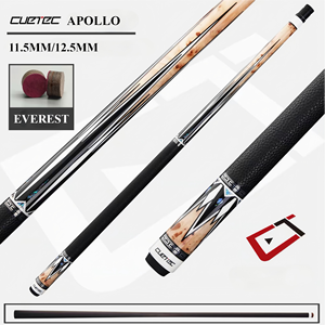 Queue de billard Cuetec Apollo en fibre de carbone de qualité supérieure, 11,5 mm / 12,5 mm, incrustation d'ormeau, pour billard - Product Image 2