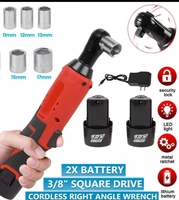 Clé à cliquet sans fil industrielle 12V à batterie lithium, à angle de 90 degrés, couple élevé, avec support de charge, pour bricolage et applications électriques