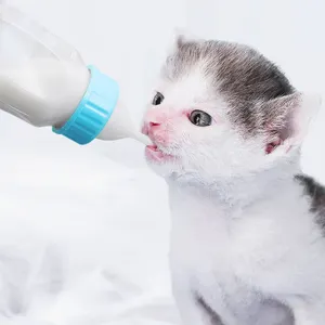 Botol Susu Piaraan 120Ml Pemberi Makan Kucing Anak Anjing dengan Skala Set Botol Penenang Hewan Peliharaan Dot Tahan Gigitan Anak Anjing