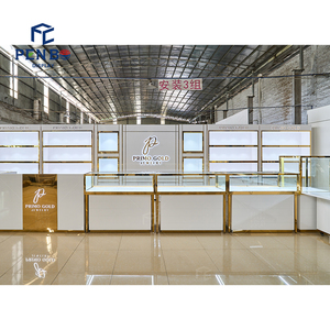 Изготовленный на заказ ювелирный витрина производитель, современное ожерелье и ювелирный магазин, светодиодный светильник, многослойный дисплей, настенная витрина - Product Image 5