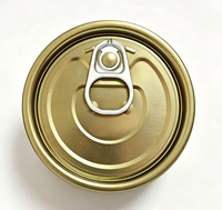 Approvisionnement d'usine 211 #   65,3 mm TFS Aluminium Paste Gold Coating Easy Open End EOE pour la mise en conserve d'aliments pour animaux de compagnie