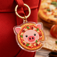 Porte-clés en plastique acrylique personnalisés en gros, breloques de dessins animés, support de pin's, époxy transparent, légers et étanches