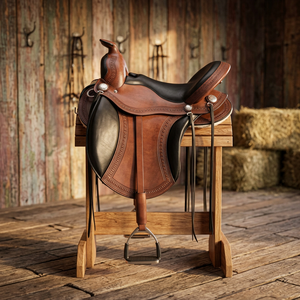 Silla de Montar Inglesa de Cuero Genuino 100% BS International Exports con Árbol de Plástico, Personalizable, Cómoda y Duradera para Caballo - Product Image 2