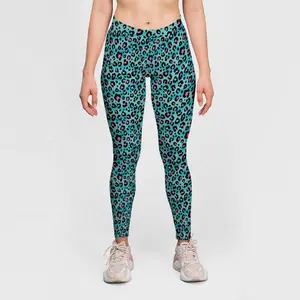 Quần Legging Cạp Cao In Thăng Hoa Bằng Vải Thun Polyester 230gsm MOQ Thấp Nhất Quần Legging Lụa Sữa Báo In Tùy Chỉnh Cho Nữ