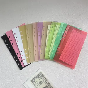 סיטונאי 10 צבעים A6 חור מעטפה ניקוב חיסכון ארנק תכנון תקציב קלסרים עם מעטפת מזומנים