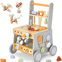 En bois bébé apprentissage marcheur Anti-renversement jouet enfant en bas âge poussette Portable éducation précoce aide chariot pour enfants