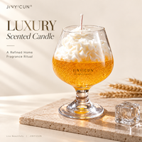Bougie parfumée personnalisée en verre à whisky ou bière, bougie dessert en cire de soja et gelée, senteurs variées, vente en gros, marque privée, OEM