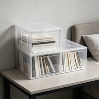 Boîte de rangement universelle en plastique anti-poussière pour baskets, chaussures plates et petits articles divers