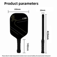 Raquette de pickleball en fibre de carbone T700 16 mm, norme USAPA, qualité tournoi, durable, légère, 230 g, fournisseur chinois