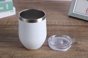 <span class=keywords><strong>Tazas</strong></span> de acero inoxidable al vacío de doble pared con logotipo personalizado con recubrimiento en polvo de 12oz, vaso de vino, taza colorida para impresión de grabado láser - Product Image 5