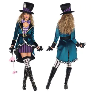<span class=keywords><strong>Disfraz</strong></span> de Mad Hatter para <span class=keywords><strong>mujer</strong></span>, traje de adulto, vestido de lujo de talla grande, fiesta de Halloween, disfraces de bruja de Carnaval - Product Image 1