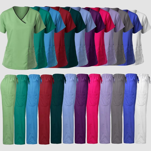 Nuevo Conjunto de Uniformes Médicos Elásticos: Blusas Quirúrgicas con Bolsillos y Pantalones para Enfermeras, Doctores, Cirugía y Salones de Belleza - Product Image 1
