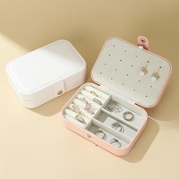 A1 Portable Mini Bijoux Organisateur Pu En Cuir Bijoux Bague Collier Mallette De Rangement Voyage Bijoux Organisateur Boîte Emballage