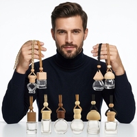 Flacons de parfum de voiture portables carrés de 4 ml à 15 ml en verre, design élégant et luxueux, diffuseur vide avec bouchon à vis, sérigraphie, à suspendre