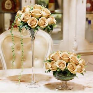 <span class=keywords><strong>Vase</strong></span> en verre soufflé Art Déco de haute qualité, transparent, pour décoration de <span class=keywords><strong>mariage</strong></span>, porte-bougie, coupelle à bougies, centre de table - Product Image 2